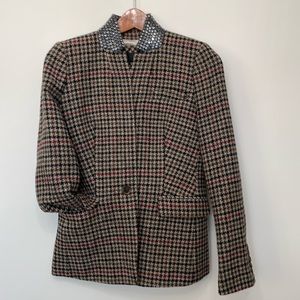 ******. SOLD ****** J. Crew SchoolBoy Tweed Rhinestone Collar Blazer